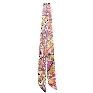 Pink Abstract Silk Bag Scarf